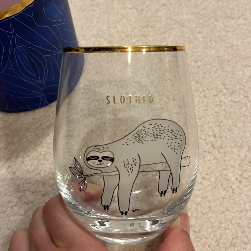 Sloth Wine Glass